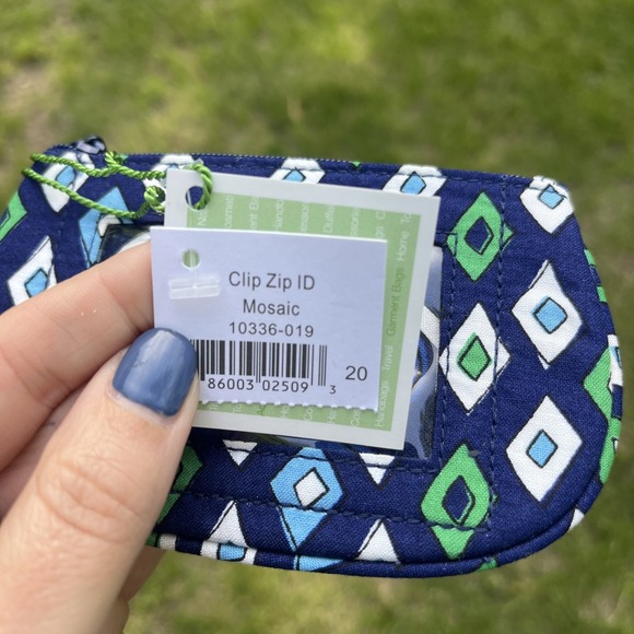 Vera Bradley Small Wristlet‎ Zip Up Wallet - Mosaic Blue New w/ Tags - Picture 5 of 5